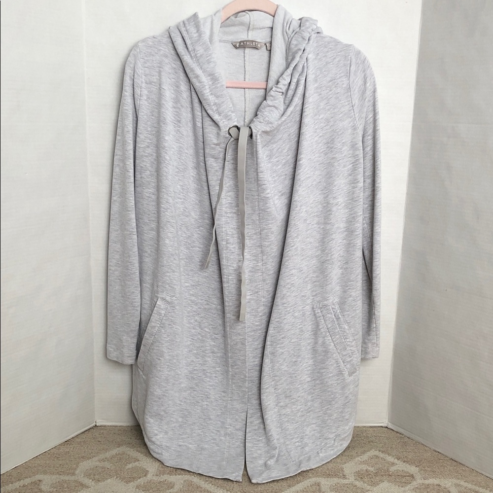 Athleta Drape Front Hooded Sweatshirt Wrap Cardigan Size XS
